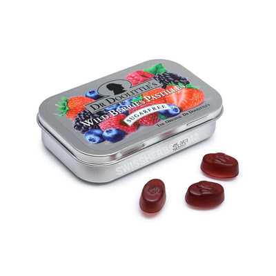 Dr Doolittle's sugar-free soft pastilles against a sore throat with wild berries flavor and vitamin C, 70 gr.
