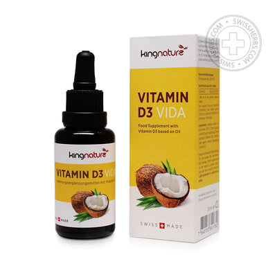 Kingnature Vitamin D3 Vida vitamin D3 with coconut oil for healthy bones, muscles, and teeth