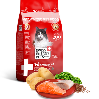 SWISS ENERGY PETS SENIOR CAT Grain Free Fish & Sweet Potato Dinner 1,5 kg
