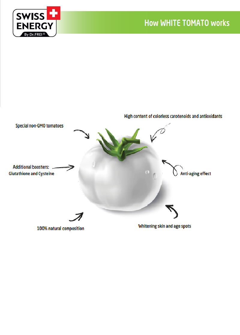 Swiss Energy WHITE TOMATO, 30 Capsules. Skin Whitening and Dark Spots Reductions