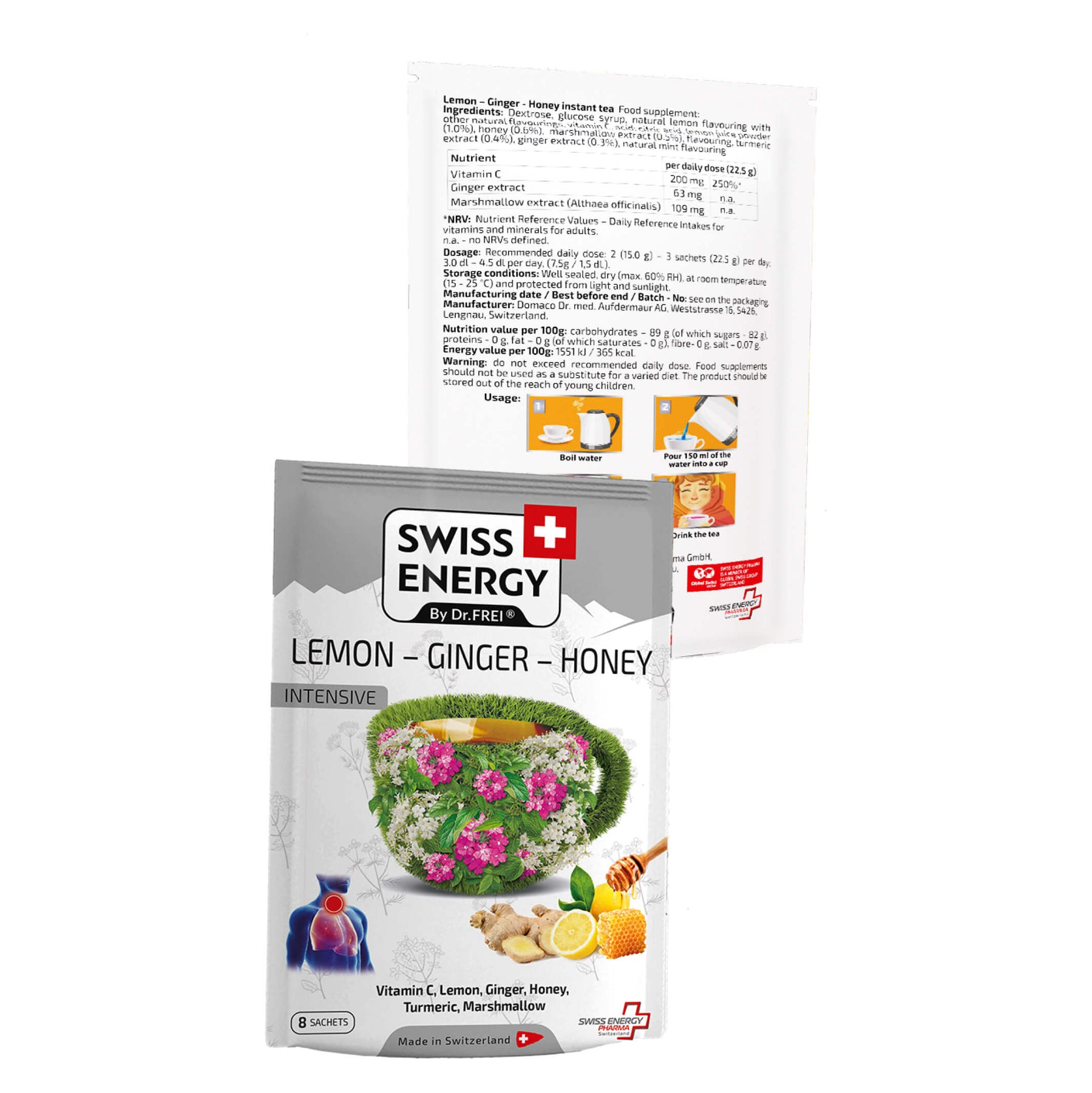 Swiss Tea Rbands SwissEnergy Herbal Tea Lemon-Ginger-Honey – Swiss Herbs