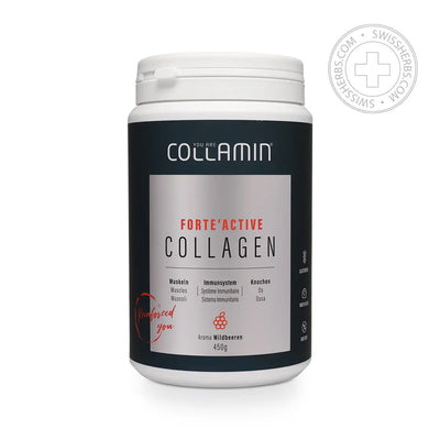 COLLAMIN Forte' 건강한 피부, 모발, 관절 및 뼈를 위한 활성 콜라겐, 450g.