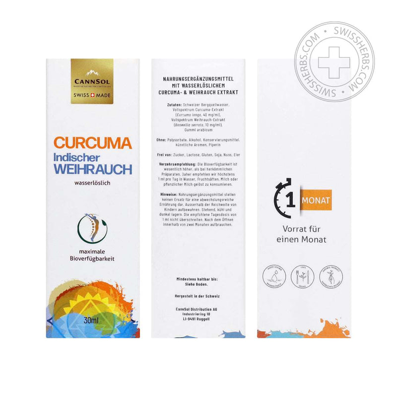 CannSol turmeric and indian incense, anti-inflammatory and antioxidant agent, 30 ml.