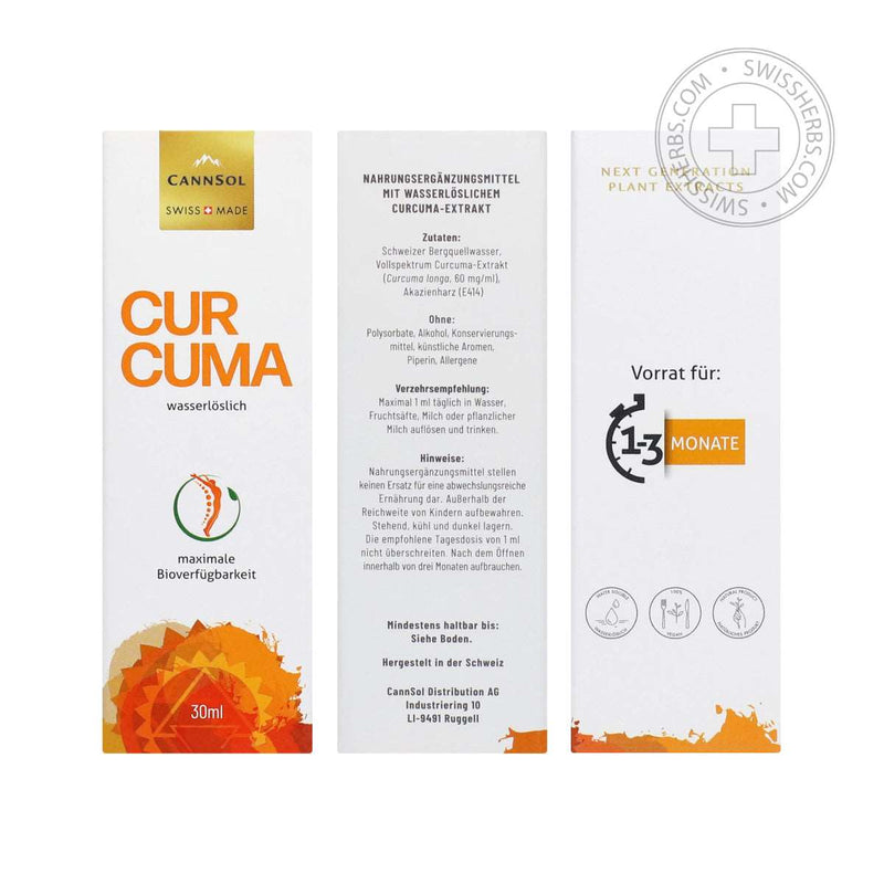 CannSol water soluble turmeric, anti-inflammatory and antioxidant agent 30 ml.
