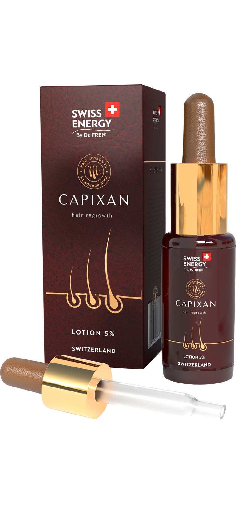 Swiss Energy, Lotion Capixan 5%, stop hair loss and stimulation of new hair growth, 50 ml.