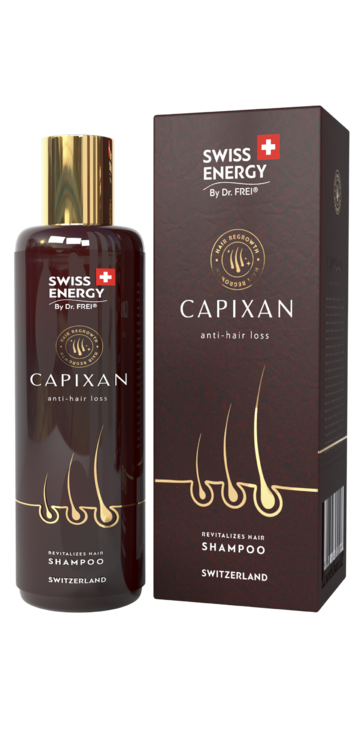 Swiss Energy, Shampoo Capixan 1%, prevention of hair loss and restoring the nutrition of the hair follicle, 200 ml.