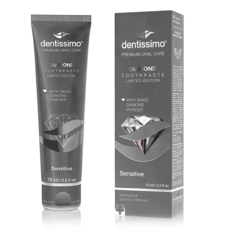 DENTISSIMO Zahnpasta Diamond für empfindliche Zähne und Zahnfleisch, 75 ml.