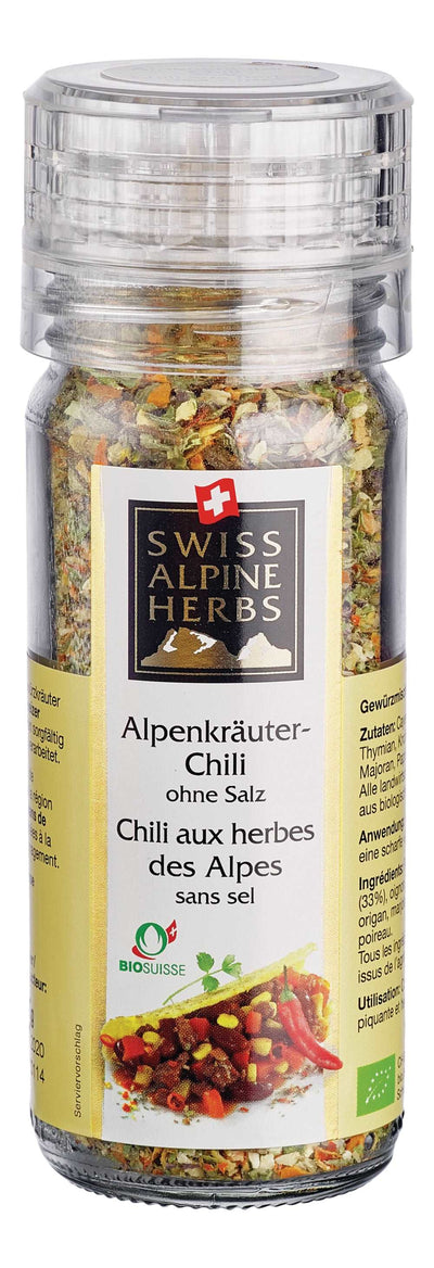 Swiss Alpine Herbs Organic Spice Blend Alpine Herbs Chili Mix, 32g