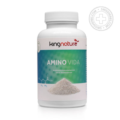Kingnature Amino Vida aminosyrekompleks til høj fysisk aktivitet, 240 vegetabilske tabletter