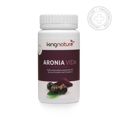 Екстракт от арония Kingnature Aronia Vida, защитаващ клетките от оксидативен стрес и намаляващ умората, 100 капсули