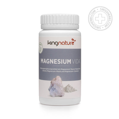 Kingnature Magnesium Vida magnesio organico per il supporto muscolare e del sistema nervoso, 60 capsule