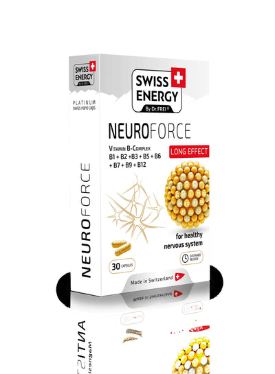 Swiss Energy, NEUROFORCE vitamin B-complex for a healthy nervous system, 30 sustained-release capsules, blister