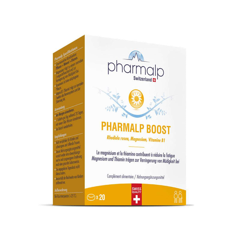 PHARMALP BOOST - RHODIOLA ROSEA, MAGNESIUM, VITAMIN B1 vitamin complex with rhodiola, magnesium and vitamin B1 to improve memory and concentration, 20 capsules