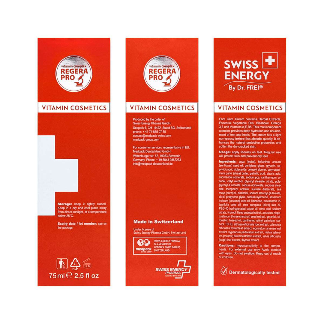 Swiss Energy foot moisturizing cream with macadamia oil vitamins and Swiss Herbs