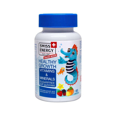 Swiss Energy, HEALTHY GROWTH multivit, vitamins and minerals for growth, 60 soft gummies