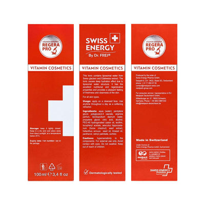 Swiss Energy, Hydrating Face Tonic with liposomal glacier water and vitamins, 100 ml.