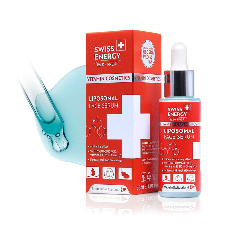 Swiss Energy, Liposomal facial serum with hyaluronic acid + vitamins and omega 3-6, rejuvenating effect (30ml)