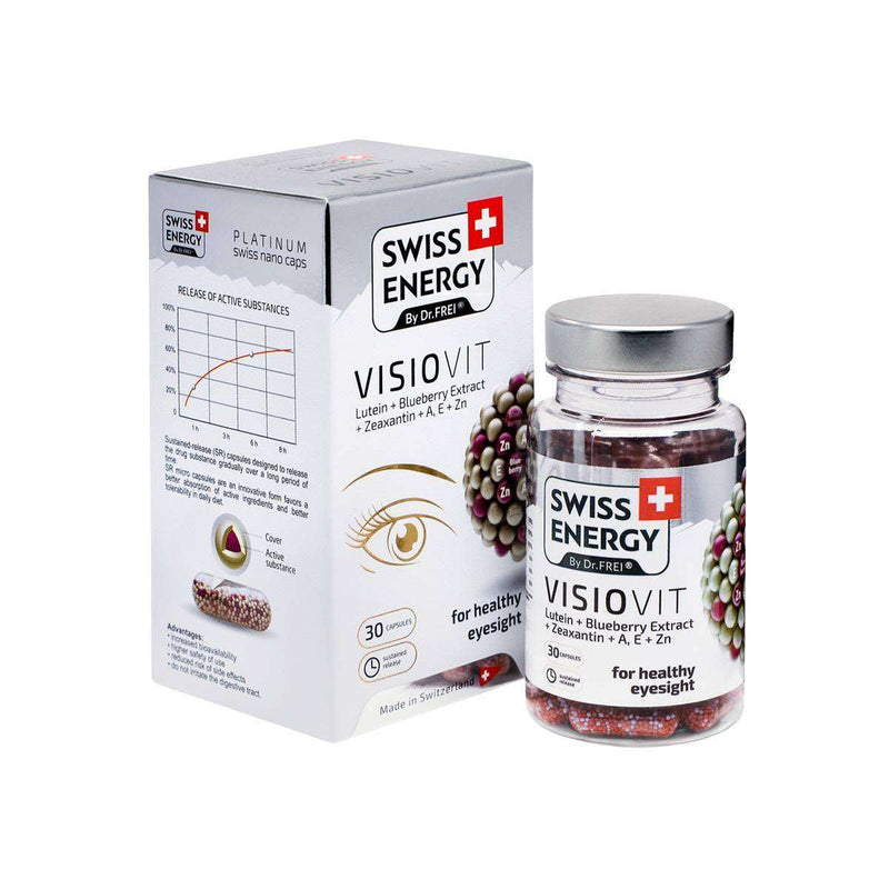 Swiss Energy, VISIOVIT Lutein + blueberry extract, for healthy vision, 30 sustained-release capsules