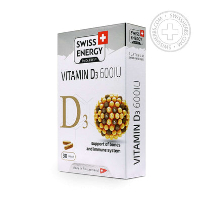 Swiss Energy, Vitamin D3 600Me, 30 herbal capsules