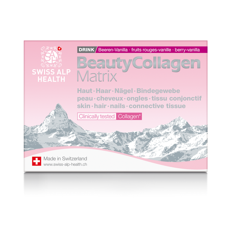 Swiss Alp Health Extra Cell vitamin and collagen complex for skin, hair and nails, berry and vanilla flavor