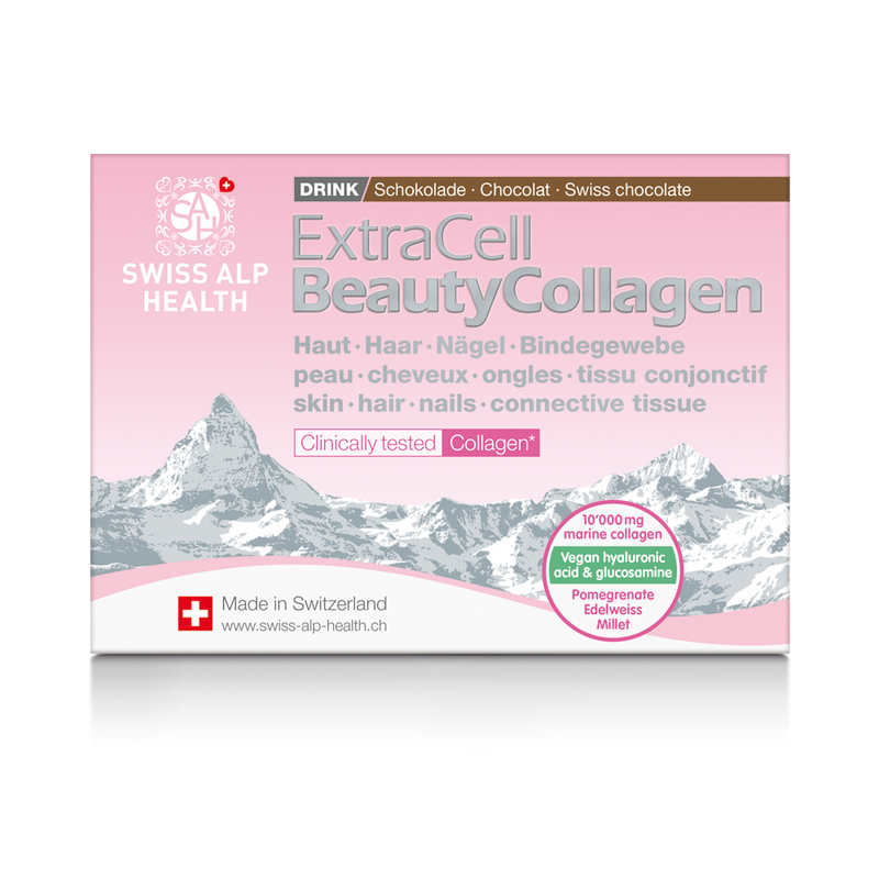Swiss Alp Health Extra Cell vitamin and collagen complex for skin, hair and nails, chocolate flavor