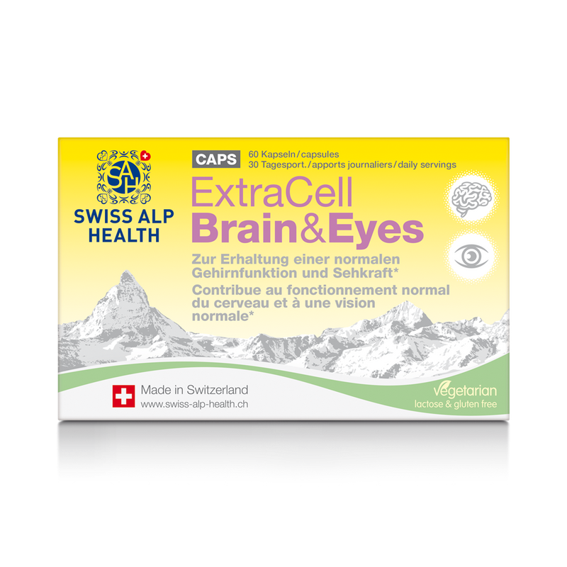 Swiss Alp Health Extra Cell hjerne- og øjenvitaminkompleks, 60 veggiekapsler