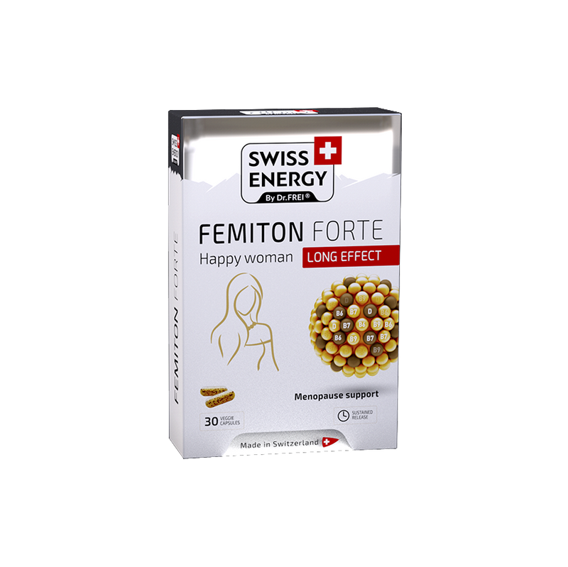 Swiss Energy, FEMITON FORTE, complesso per donne in menopausa, 30 capsule a rilascio prolungato