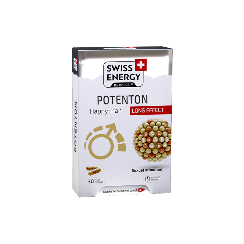 Swiss Energy, POTENTON, sexual stimulant, support sexual function, 30 sustained-release capsules
