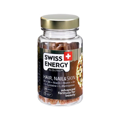 Swiss Energy, HAIR, NAIL & SKIN, vitaminer och mineraler för hår, naglar och hud, 30 kapslar med fördröjd frisättning