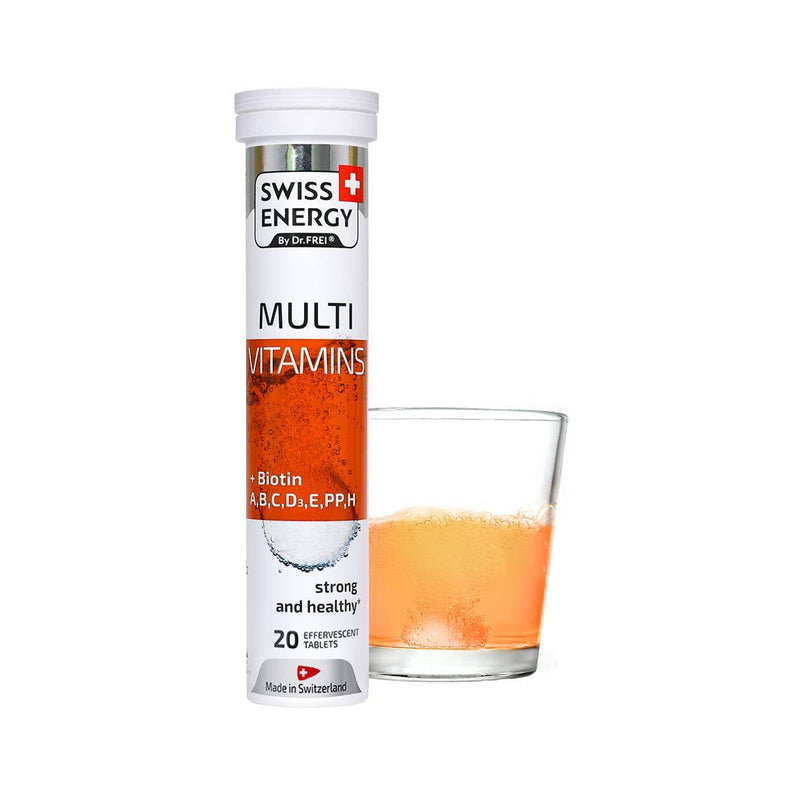 Swiss Energy, multivitamins + biotin, orange flavor, 20 effervescent tablets