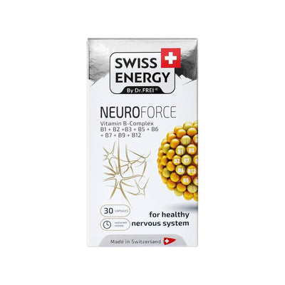 Swiss Energy, NEUROFORCE Vitamin B-Komplex für ein gesundes Nervensystem, 30 Kapseln mit verzögerter Freisetzung