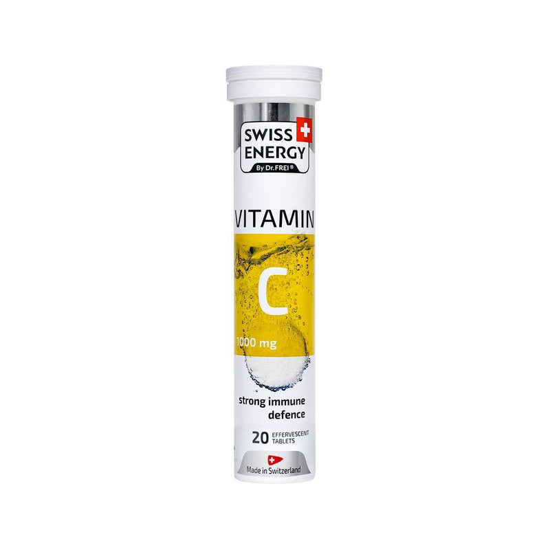 Swiss Energy, Vitamin C 1000 mg lemon-flavored, strong immune defense, 20 effervescent tablets