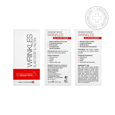 Swissforce anti-wrinkle serum for instant skin firming, 15 ml.
