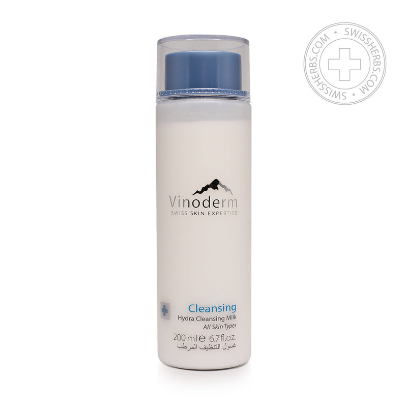 VINODERM Cle 녹차 추출물과 아보카도 오일이 함유된 페이셜 클렌징 밀크, 200ml.