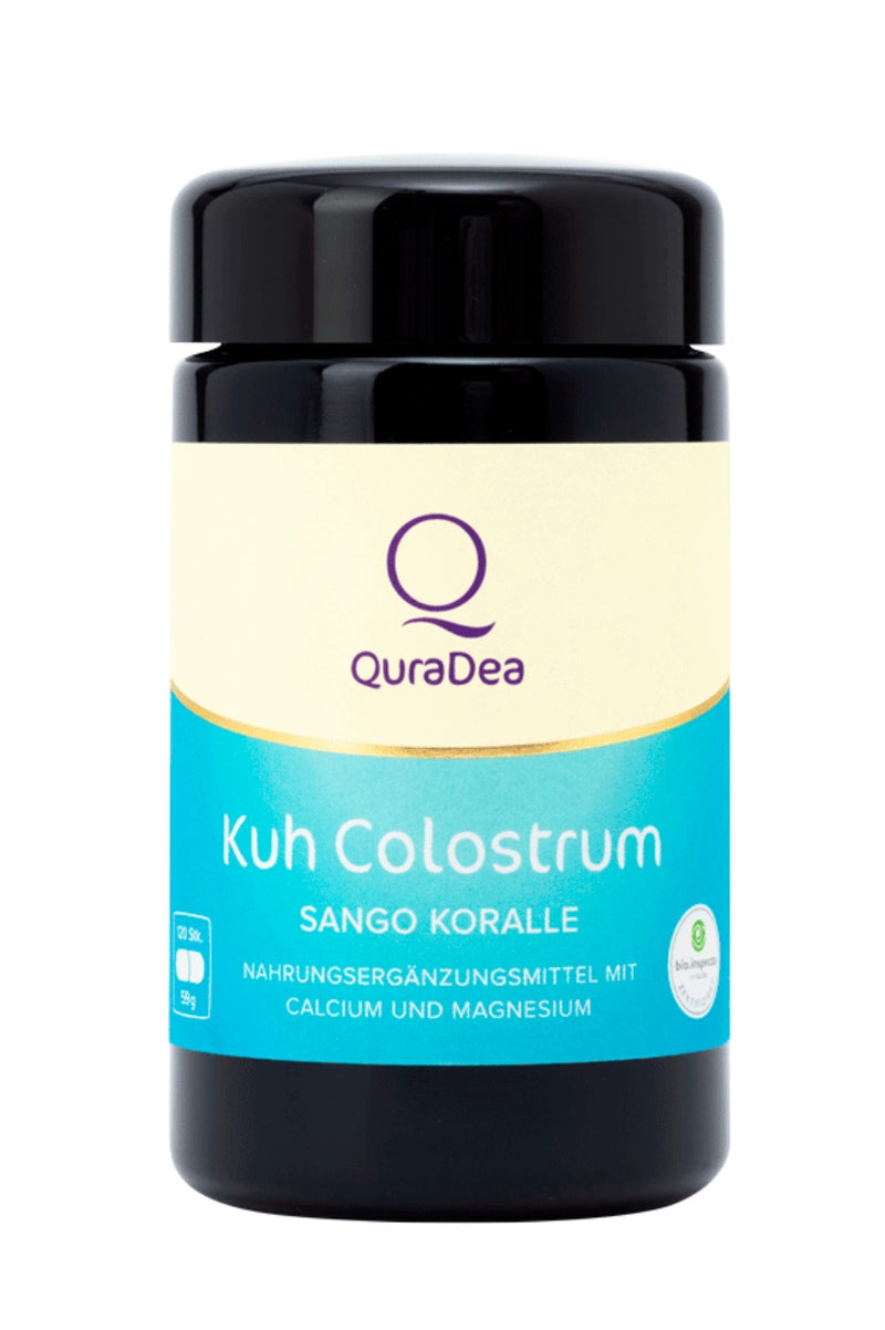 QuraDea Cow colostrum probiotics based on cow colostrum with calcium and magnesium, 120 capsules