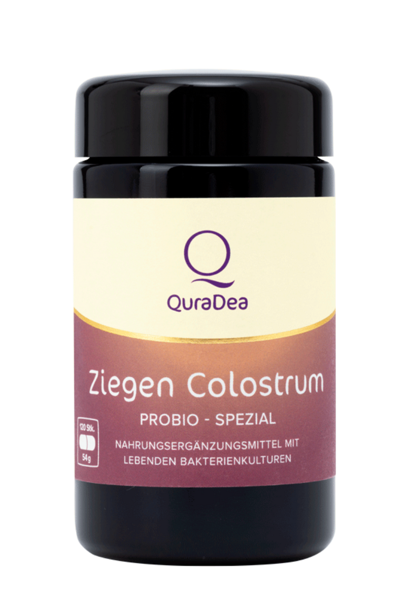 QuraDea Goat Colostrum ProBio Probiotici speciali a base di colostro di capra con inulina, 120 capsule