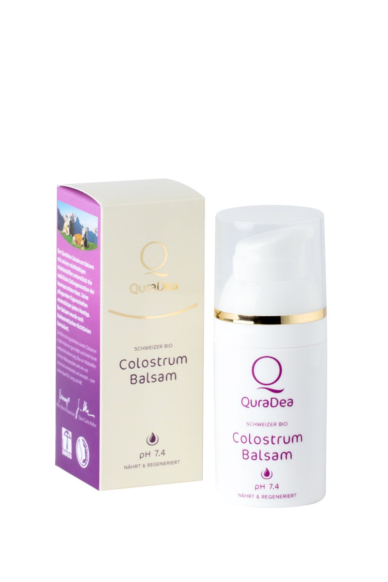 QuraDea Colostrum helbredende regenererende balsam med økologisk råmælk, 30 ml.