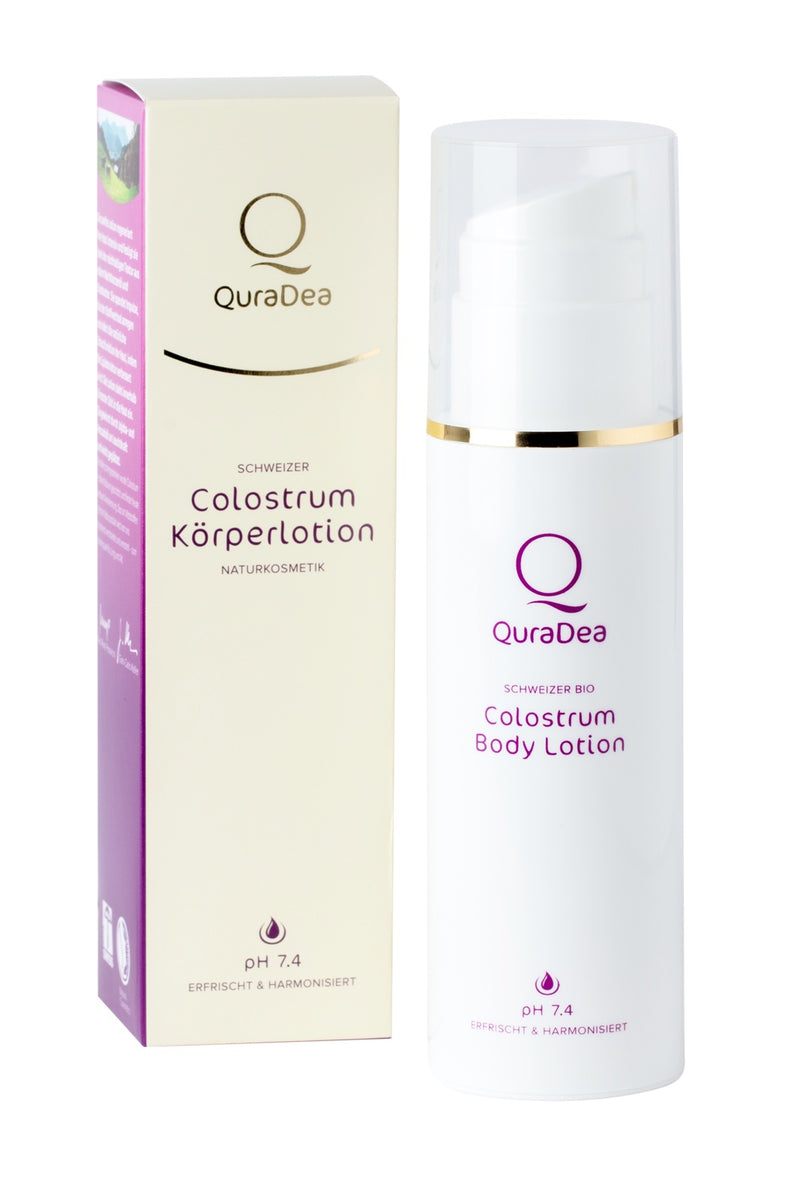 QuraDea Colostrum moisturizing body lotion with organic colostrum, 150 ml.
