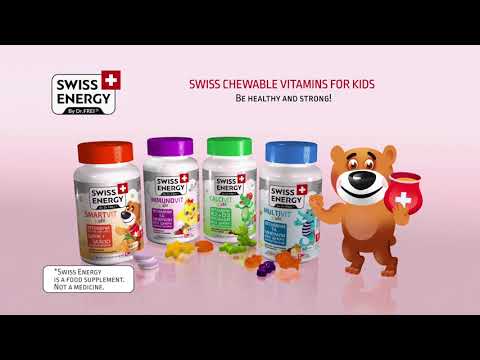 Swiss Energy, SMART BRAIN, Kids vitamin B-komplex + zink och järn, 60 tabletter dextros