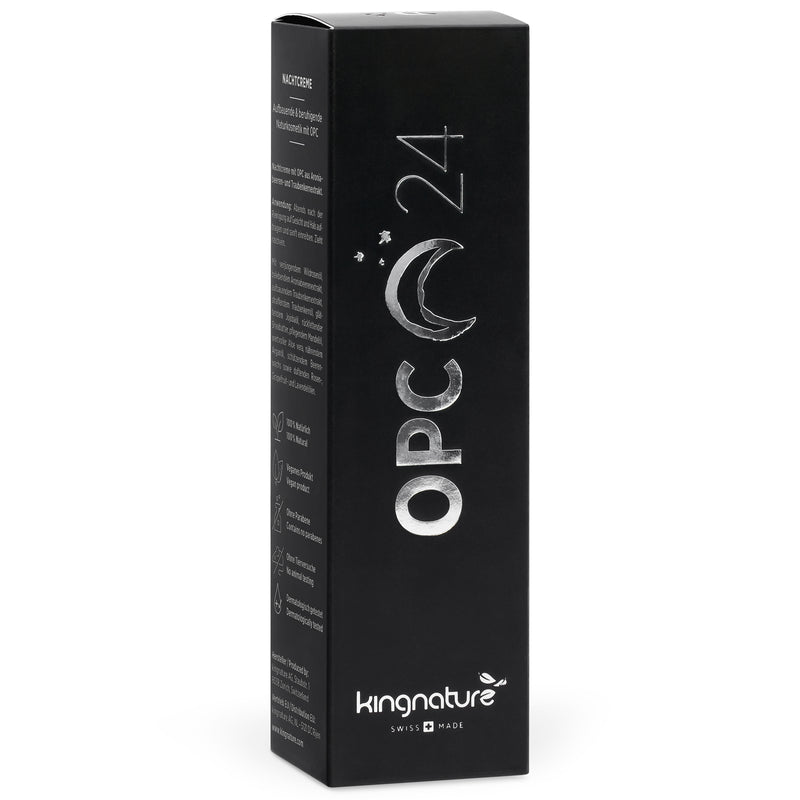 Kingnature OPC 24 Night Cream, anti-aging and nourishing cream with grape seed extract, 50 ml.