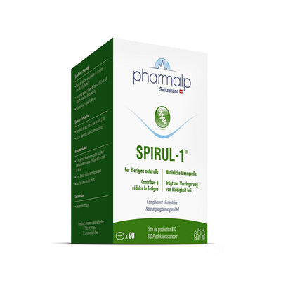 Pharmalp SPIRUL-1 naturlig kilde til jern mod anæmi og træthed, 30 tabletter