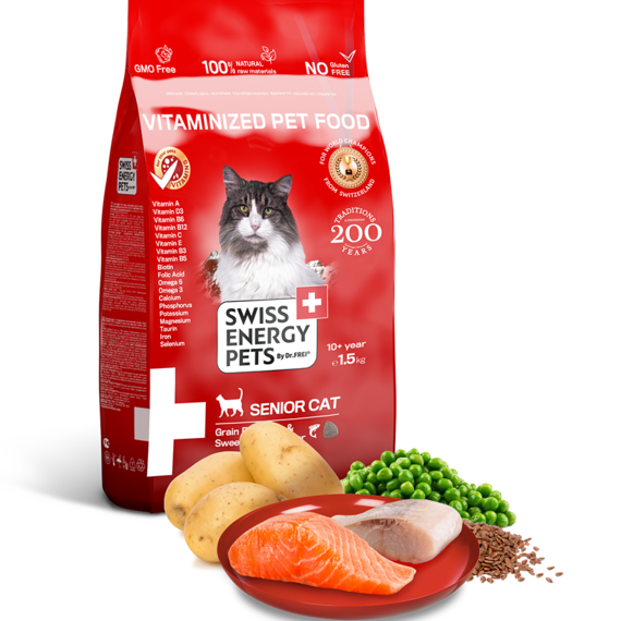 SWISS ENERGY PETS SENIOR CAT Grain Free Fish & Sweet Potato Dinner 0,5 kg